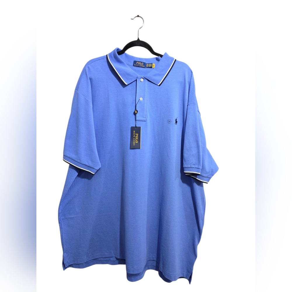 Polo Ralph Lauren Polo Short Sleeve Blue Shirt Cotton Mesh Men's Size 4XB